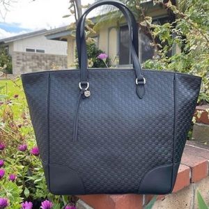 Gucci Microguccissima Soft Black GG Large Leather Tote